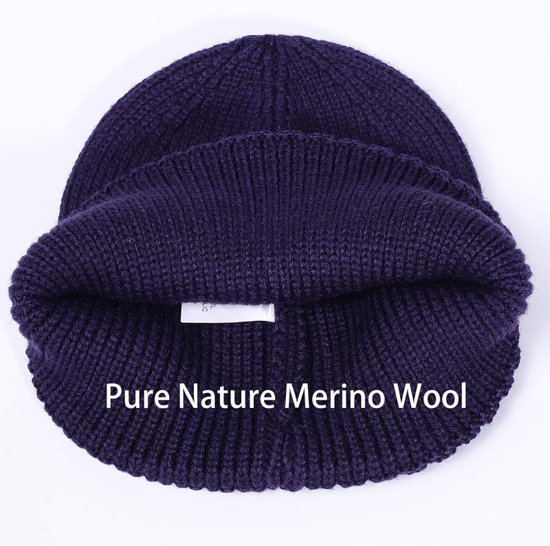 ACTLATI Kids Merino Wool Beanie Hat for Boys Girls Winter Classic Knit Beanies Unisex Cuffed Skull Ski Snow Caps Age 7-14 - Image 5